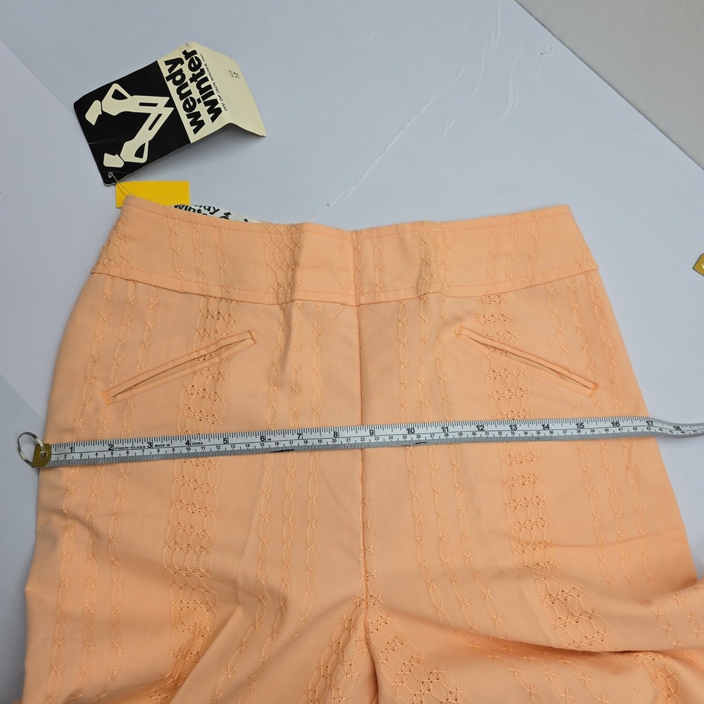 Vintage Wendy Winter Apricot Coral Textured High Waist Wide Leg Pants Size 12 - Picture 8 of 10